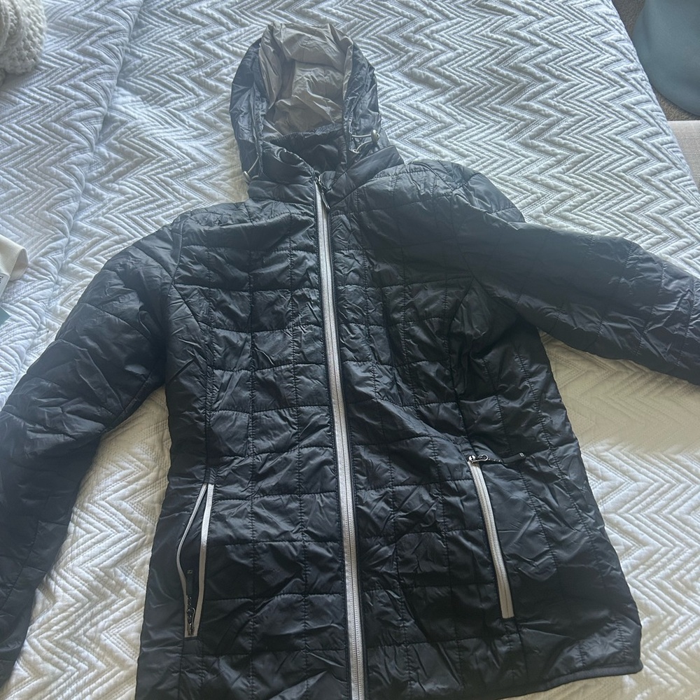 Black Cutter&Buck Castrol Quilted Hooded Jacket
